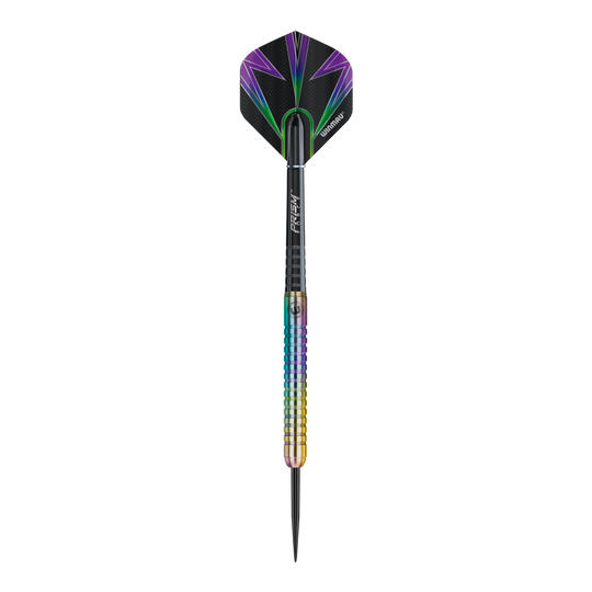 Ocelové šipky Winmau Foxfire Urban Hier sieht man einen Winmau Foxfire Urban Steeldart einzeln. Die Struktur und das Design stechen hervor.