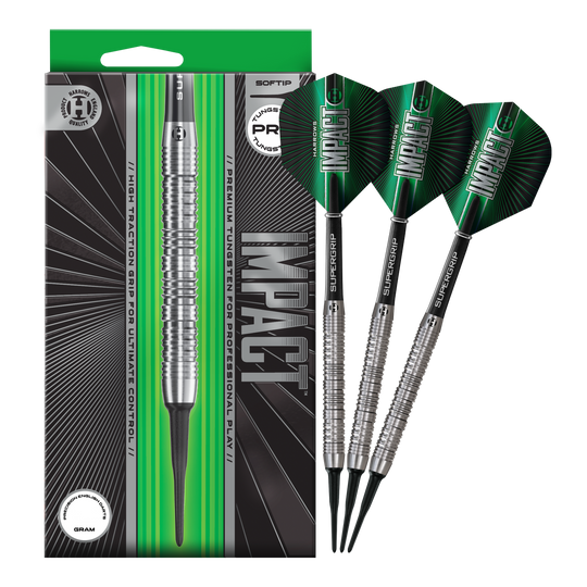 Harrows Impact Softdarts Auf dem Bild sind die Harrows Impact Softdarts komplett abgebildet. Das gesamte Produkt wird dargestellt.