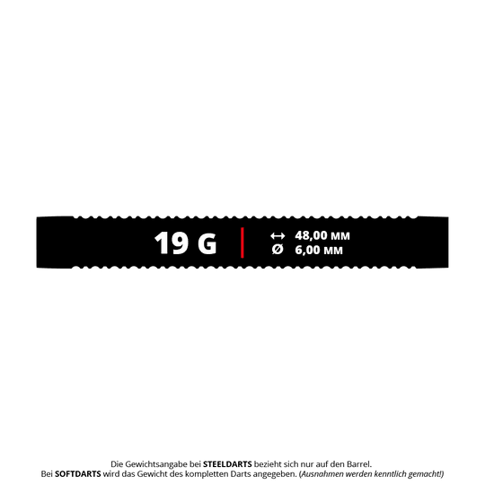Měkké šipky Mission Kaleidos - 19g Das Bild zeigt die Mission Kaleidos Softdarts mit 19 Gramm Gewicht. Die Softdarts werden aus einer nahen Perspektive präsentiert.