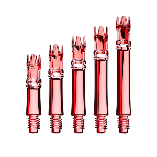 Wałki zamienne do systemu L-Style L-System – przezroczysto-czerwone Hier sieht man die L-Style L-System Ersatzshafts in der Farbe Clear Red. Es handelt sich um rote Ersatzschäfte für Dartpfeile.