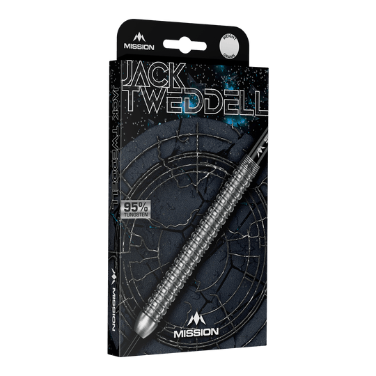 Freccette in acciaio argento Mission Jack Tweddell Ein Bild mit dem Dateinamen M002000_Mission_Jack_Tweddell_Silver_Steeldarts_3. Es zeigt wahrscheinlich einen silbernen Steeldart.