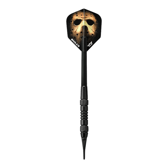 Dardos blandos Bulls NL Thriller Black Brass - 18 g Abgebildet ist das Produkt Bulls NL Thriller Black Brass Softdarts - 18g. Das Bild zeigt den Softdart in schwarzem Design.