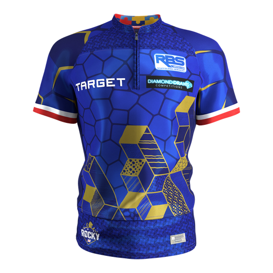 Target Josh Rock Dart Shirt 2027 Das Produkt auf dem Bild ist das Target Josh Rock Dartshirt 2027. Es richtet sich an professionelle und Hobby-Dartspieler.