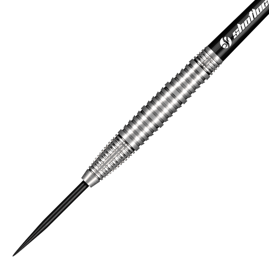 Hier sehen Sie die Shot Badlands Krush Steeldarts. Das Produkt bietet Steeldarts in auffälligem Look.