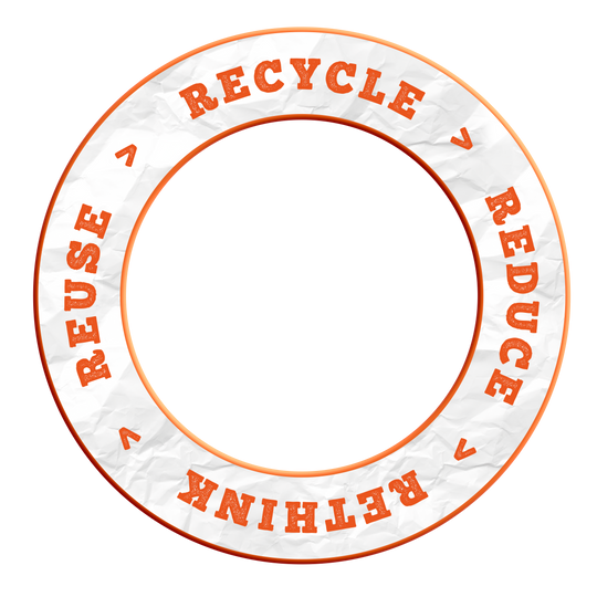 Dieses Bild zeigt das Produkt MSF-C8_McDart_Recyle_Reuse_Reduce_Rethink_Surround_NeonOrange_2. Es ist ein Artikel, der vermutlich zum Dartspielen oder als Zubehör verwendet wird.