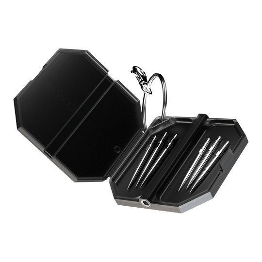 Abgebildet ist das Harrows Premium Quick Point Tool Case. Es bietet praktischen Stauraum für Dartzubehör.