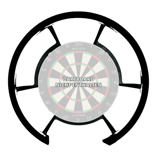 Auf dem Bild ist das Bullet Radion 300 Beleuchtungs-System zu erkennen. Es sorgt für optimale Lichtverhältnisse beim Dartspiel.