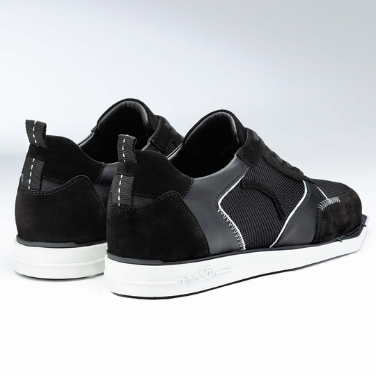 Chaussures à fléchettes en cuir textile Triple20 - Noir Blanc