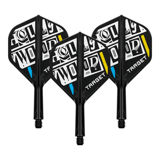 Systém standardní letové hřídele Target K-Flex Chris Dobey No2 Zu sehen ist ein Dart-Flight Set mit der Bezeichnung 'Target K-Flex Chris Dobey No2 Standard Flights 19mm 1Set'. Das Produkt eignet sich für den Austausch an Dartpfeilen.
