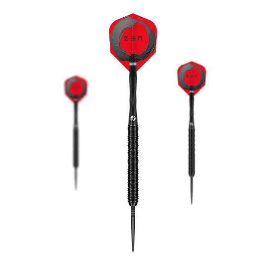 Lotki stalowe Shot ZEN Straight Turbo Point - 23 g Zu sehen ist ein Set der Shot ZEN Straight Turbo Point Steeldarts in 23g. Dieses Darts-Set eignet sich perfekt für anspruchsvolle Dartspieler.