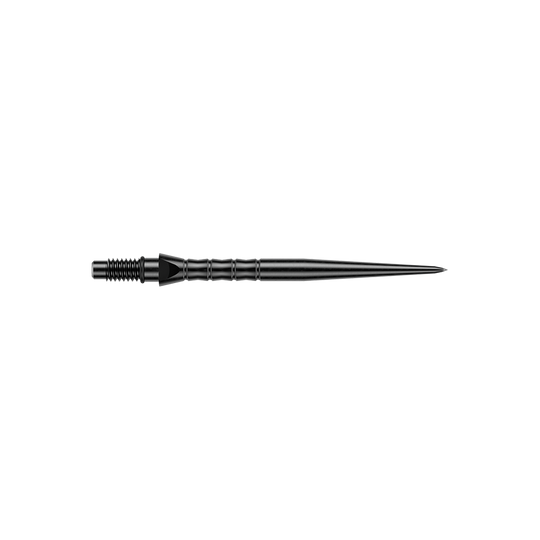 Abgebildet sind schwarze Steeldartspitzen mit einer Länge von 30 mm. Die Dartspitzen passen zu typischen Steeldartpfeilen.