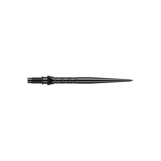 Stalowe groty do lotek Winmau Switch Point Wave – czarne Abgebildet sind schwarze Steeldartspitzen mit einer Länge von 30 mm. Die Dartspitzen passen zu typischen Steeldartpfeilen.