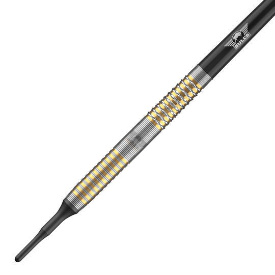 Auf dem Bild sind die Bulls NL Vintago Ghost Softdarts - 20g zu sehen. Diese Darts zeichnen sich durch ihr elegantes Design aus.