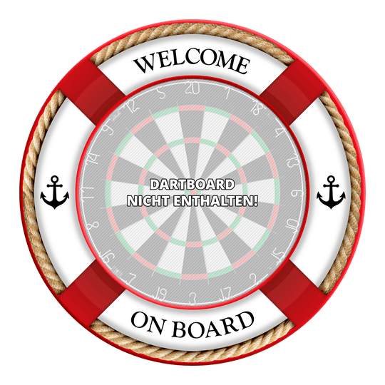 McDart On Board Dartboard Surround - Mit Wunschtext Zu sehen ist das Produkt MSF-G2 McDart OnBoard Dartboard Surround Rot. Es handelt sich vermutlich um einen roten Dartboard-Surround von McDart.
