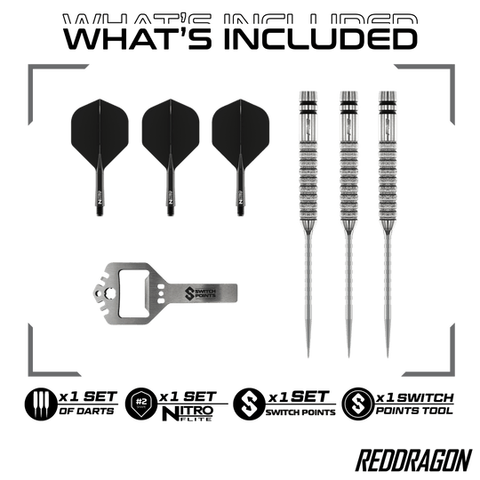 Red Dragon Gian Van Veen Tour Edition Switch Point Steeldarts - 21g Gezeigt werden die Red Dragon Gian Van Veen Tour Edition Switch Point Steeldarts - 21g. Das moderne Design unterstützt ein präzises Spiel.