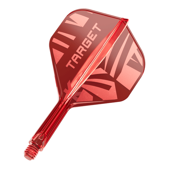 Standardní letky Target K-Flex Red No2 Ein Target K-Flex Red No2 Standard Flight in 19 mm ist abgebildet. Der Flight ist von vorne zu sehen.