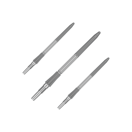 Auf dem Bild ist ein Set silberner Dartspitzen mit einer Länge von 35mm zu sehen. Die Dartspitzen passen zum Swiss Point System.