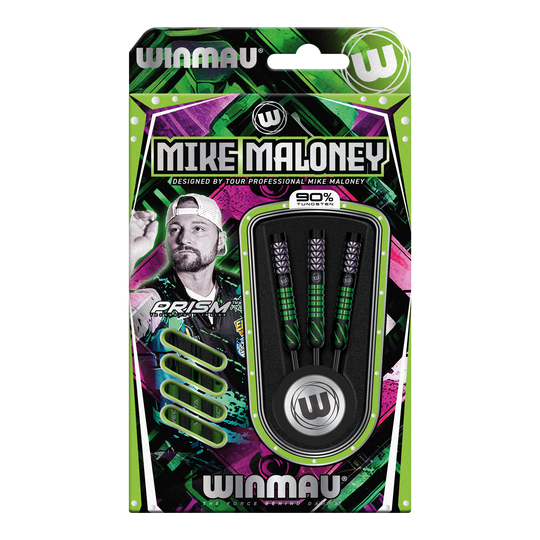 Winmau Mike Maloney Steeldarts Zu sehen sind Winmau Mike Maloney Steeldarts. Dieses Dart-Set ist für den professionellen Gebrauch gedacht.