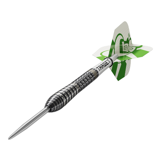 Target Charlie Manby Swiss Points Steeldarts Die Target Charlie Manby Swiss Points Steeldarts sind auf diesem Bild zu sehen. Sie sind speziell für das Steeldartspiel entwickelt.