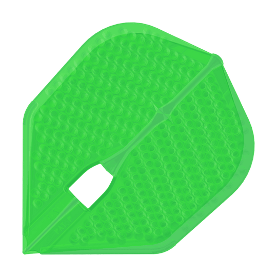 L-Style Flights Dimple Champagne L3PRO Shape Das Bild zeigt ein grünes Dartflight mit Dimple-Oberfläche in der L3PRO Shape. Es handelt sich um das Produkt "L-Style Flights Dimple Champagne".