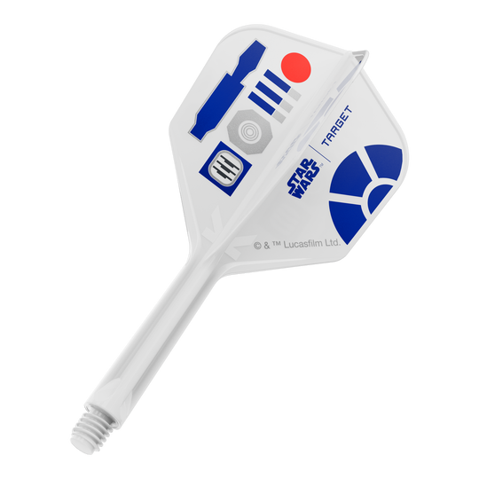 Dieses Bild zeigt ein Produkt mit dem Dateinamen 410511_Target_StarWars_KFlex_R2D2_No6_Flights_Intermediate_26mm_1. Es handelt sich vermutlich um einen Teil eines Star Wars Dart-Flights.