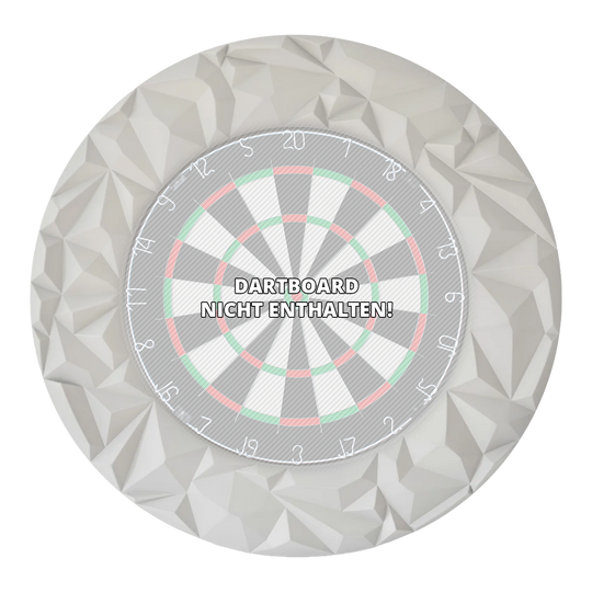 Tablero de dardos 3D Precise 180 Surround Subterra - Gris nórdico Das Foto zeigt das Precise 180 3D Dartboard Surround Subterra in Nordic Grey. Es handelt sich um ein hochwertiges Zubehör für Dartboards, das Schutz und Stil vereint.