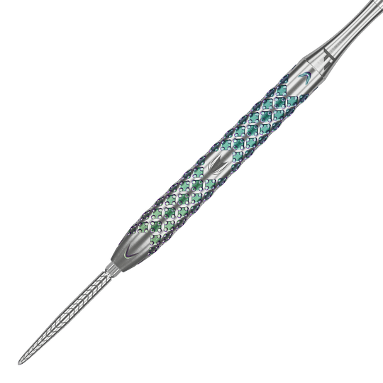 Dardos de acero Target Rove 03 Swiss Point Der Target Rove 03 Swiss Point Steeldart hat ein silbernes Gehäuse mit auffälligem, farbig schimmerndem Griffmuster. Die Spitze ist fein strukturiert und sorgt für präzise Würfe.