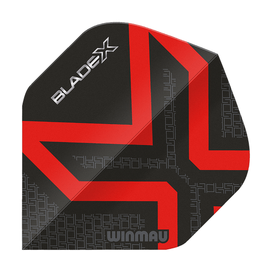 Winmau Prism Delta Blade X Metallic Red No2 Standard Flights Dieses Bild zeigt den Winmau Prism Delta Blade X Metallic Red No2 Standard Flight. Der Flight ist in einer roten Metallic-Optik dargestellt.