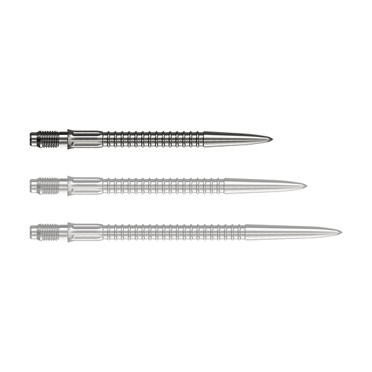 Mission R2.5 Rapid Point GV1 Dartspitzen - Silber Zu sehen sind Mission R25 Rapid Point GV1 Dartspitzen, silberfarben und 30mm lang. Die Spitzen sind für den Austausch an Darts geeignet.