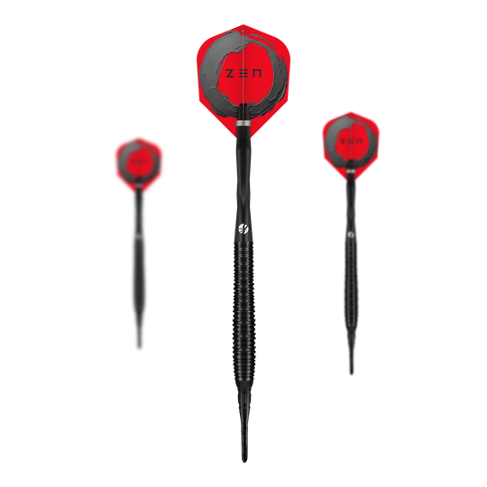 Shoty ZEN Torpedo Soft Darts - 20g Das Bild zeigt ein Set der Shot ZEN Torpedo Softdarts - 20g. Es sind mehrere Pfeile als vollständiges Set abgebildet.