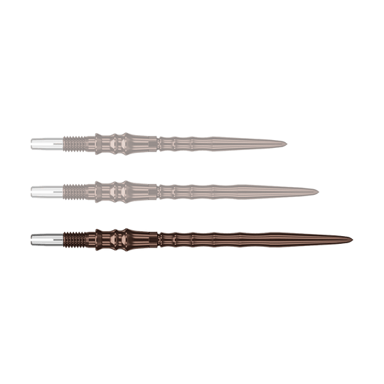 Hier ist eine einzelne Steeldartspitze Silica mit 40mm Länge abgebildet. Die Spitze ist Teil der Target Japan Premium SwissPoint Serie.
