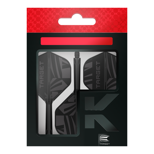 Target K-Flex Black No2 Standardowe lotki Dieses Bild zeigt die Target K-Flex Black No2 Standard Flights. Diese Flights sind Dartflügel in der Farbe Schwarz.