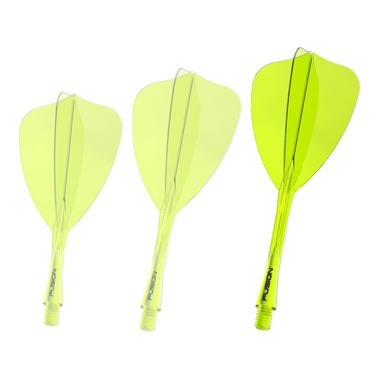 Système de vol Winmau Fusion Arrow Jaune fluo Abgebildet ist erneut das Winmau Fusion Flight Shaft System in Neon-Gelb, 34mm lang. Dieses Produkt wird für das Zusammensetzen von Dartpfeilen verwendet.