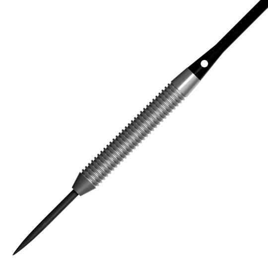 Dardos de acero naranja Bulls NL Lightning Das Bild zeigt einen Bulls NL Lightning Orange Steeldart. Der Dart hat eine metallische, gerillte Oberfläche und eine scharfe Spitze.