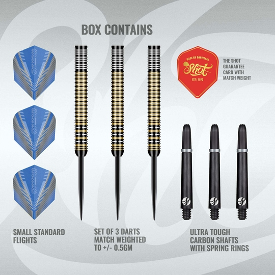 Shot a Ritchie Edhouse Madhouse dardos de acero Dargestellt sind die Shot Ritchie Edhouse Madhouse Steeldarts. Dieses Produkt richtet sich an ambitionierte Dartspieler.