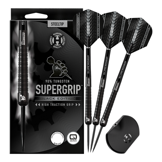 Harrows Supergrip 90 Black Edition Quick Point Steeldarts