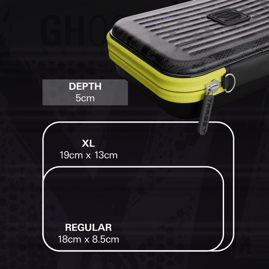 Pouzdro na šipky Takoma XL Ghost Series Luke Littler Zu sehen ist das Takoma XL Ghost Series Luke Littler Dartcase. Dieses Dartcase bietet Platz für Zubehör und schützt die Darts.