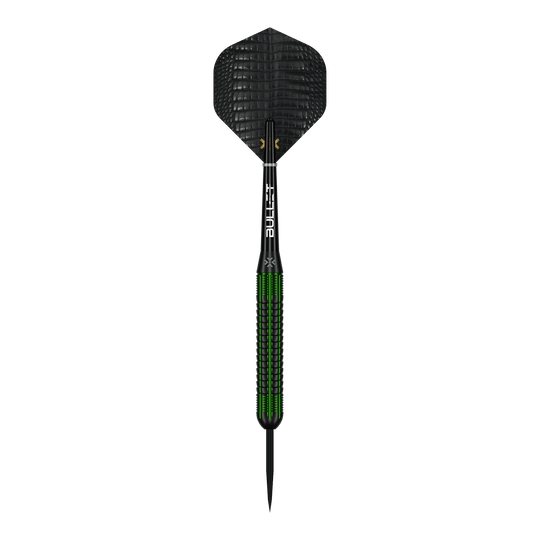 Bullet Gator freccette in ottone e acciaio - 22 g Das Bild zeigt die Bullet Gator Brass Steeldarts - 22g. Es handelt sich um Steeldarts mit einem Gewicht von 22 Gramm.