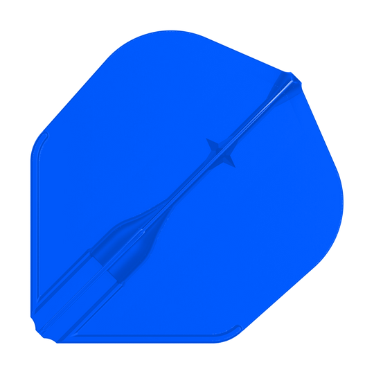 L-Style L3EZ Flights Das Bild zeigt ein einzelnes, blaues Dartflight. Es hat eine glatte Oberfläche und eine klassische, fast quadratische Form.