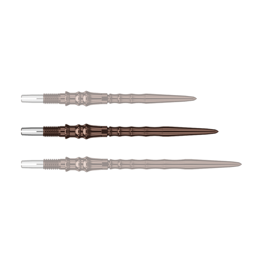 Die Steeldartspitze Silica misst 35mm und ist auf dem Bild einzeln dargestellt. Dieses Produkt ist Teil der Target Japan Premium SwissPoint Serie.