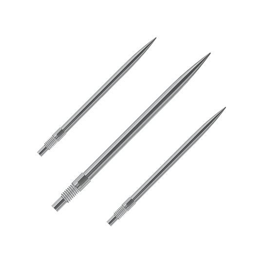 Harrows Quick Point Dart Tips - Silver Das Bild zeigt vermutlich ein Set silberner Dartspitzen von Harrows, 40mm lang. Der Dateiname lautet 'QP23950_Harrows_QuickPoint_Dartspitzen_Silber_40mm_1Set'.