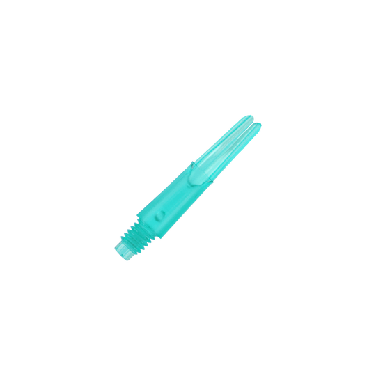 L-Style L-Shafts Locked Straight - Emerald 130 Dieses Bild zeigt einen transparenten, grünen Dart-Schaft. Der Schaft hat ein gerades Design mit einem Gewinde am unteren Ende.