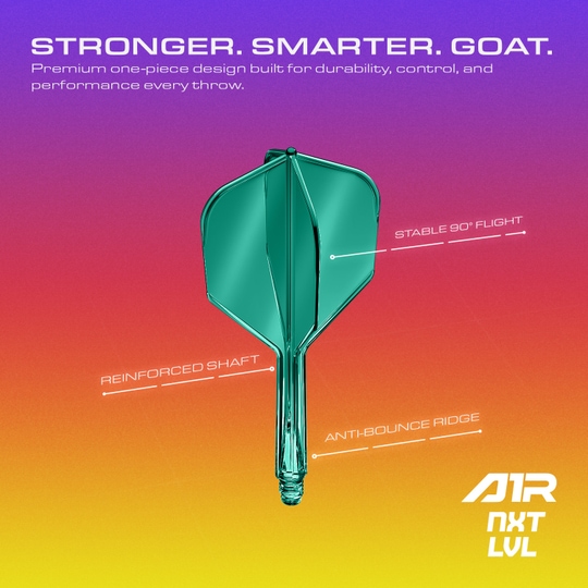Systém letmých hřídelí GOAT A1R No6 - zelený Das Bild zeigt das GOAT A1R No6 Flight-Shaft-System in Grün. Es handelt sich um ein Dartzubehör für professionelle oder Hobbyspieler.