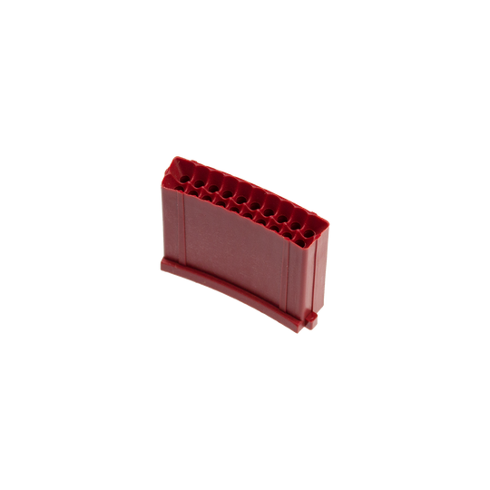 LW5_L-wen_Dart_Ersatzfeld_Triple_Rot_1 Das Bild zeigt ein rotes Ersatzfeld für das Löwen Dartspiel. Das Ersatzteil hat mehrere kleine Löcher an der Oberseite und eine gebogene Form.
