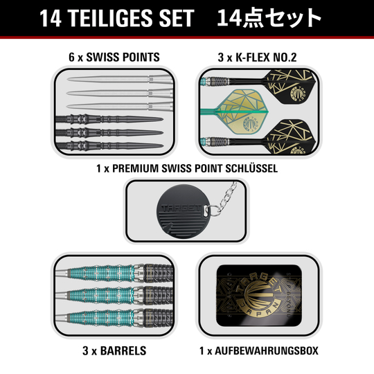 Target Japan The Rising Miracle Combination Édition Limitée Fléchettes en Acier à Pointe Suisse