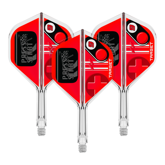 Ailettes standard Target K-Flex Press Start n° 2 Auf dem Bild ist ein Set Flights für Darts mit dem Namen 410585 Target K-Flex PressStart No2 Standard 19mm zu erkennen. Es ist ein Produkt zur Ausstattung von Dartpfeilen.