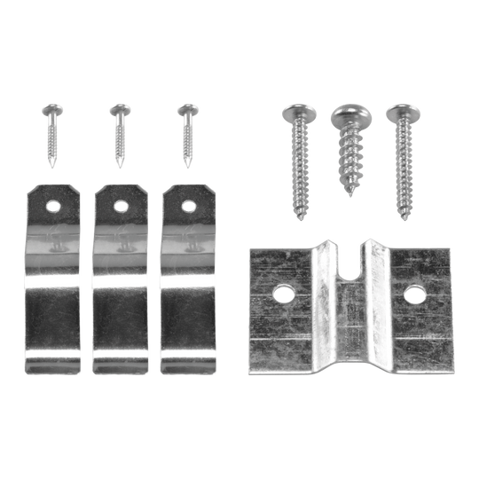 Winmau Dartboard Fixing Kit Wandaufhängung Ein Befestigungsset für eine Dartscheibe ist abgebildet. Das Produkt ist für die Wandmontage geeignet.