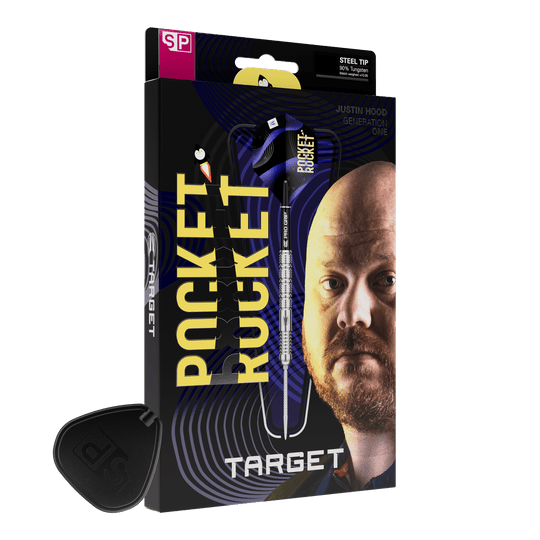 Fléchettes en acier Target Justin Hood Swiss Points - 23 g Diese Grafik zeigt die Target Justin Hood Swiss Points Steeldarts mit einem Gewicht von 23 Gramm. Der Dartpfeil besticht durch hohe Qualität und Präzision.