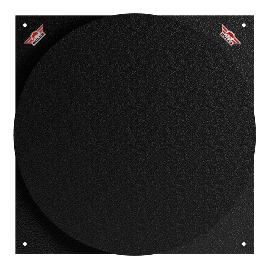 Bulls NL Dartboard Silencer Das Bild zeigt das Produkt "Bulls NL Dartboard Silencer". Es ist eine schwarze, runde Matte mit einer leicht strukturierten Oberfläche.