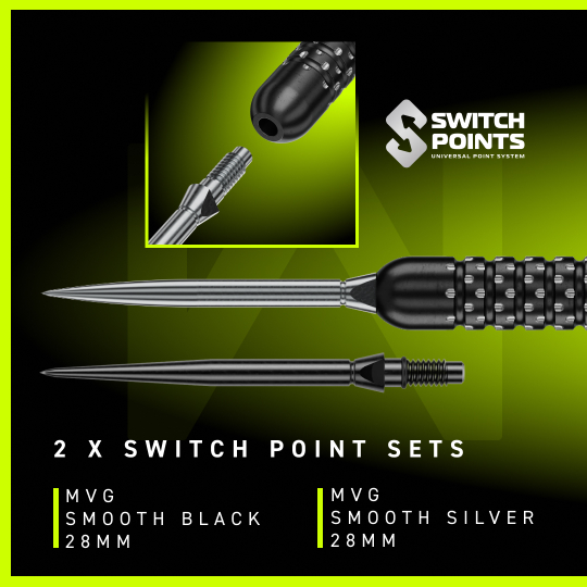 Fléchettes en acier Winmau Michael Van Gerwen W-MAX Switch Point